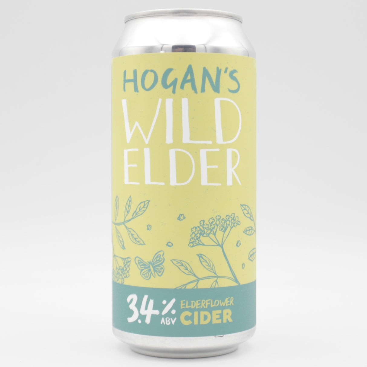 This is a can of Hogan's - Wild Elder - 3.4% (440ml). It is a  craft cider available to buy from Ghost Whale, voted London's best craft beer shop.