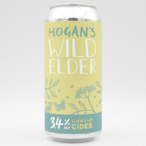 This is a can of Hogan's - Wild Elder - 3.4% (440ml). It is a  craft cider available to buy from Ghost Whale, voted London's best craft beer shop.