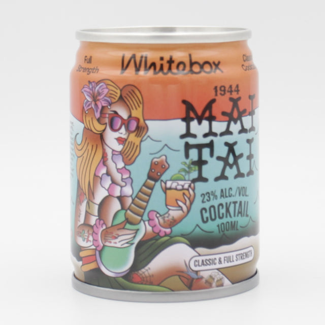 This is a can of Whitebox - Mai Tai - 23% (100ml). It is a  craft cocktail available to buy from Ghost Whale, voted London's best craft beer shop.
