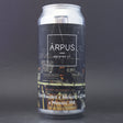 This is a can of Arpus Brewing Co - TDH Riwaka x Nelson x Citra x Mosaic IPA - 6.5% (440ml). It is a IPA craft beer available to buy from Ghost Whale, voted London's best craft beer shop.