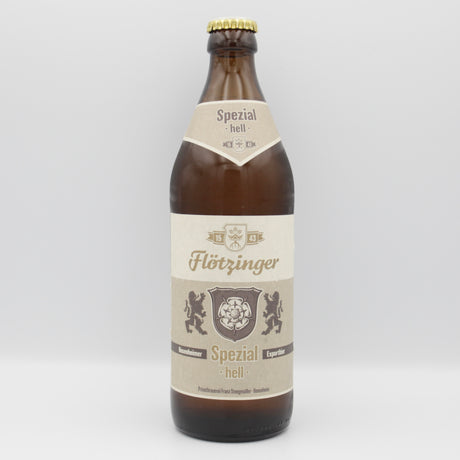 This is a bottle of Flotzinger - Spezial - 5.5% (500ml). It is a Lager / Pilsner / Kölsch craft beer available to buy from Ghost Whale, voted London's best craft beer shop.