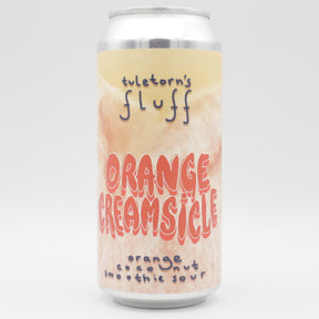 This is a can of Tuletorn - FLUFF: Orange Creamsicle - 5% (440ml). It is a Sour craft beer available to buy from Ghost Whale, voted London's best craft beer shop.