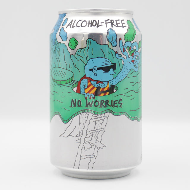 This is a can of Lervig - No Worries - 0.5% (330ml). It is a Pale Ale craft beer available to buy from Ghost Whale, voted London's best craft beer shop.