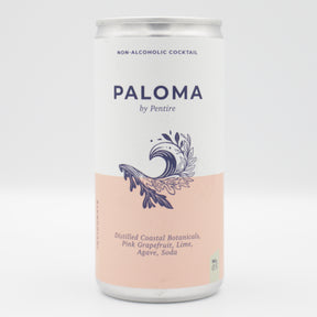 This is a can of Pentire - Paloma - 0% (200ml). It is a  craft cocktail available to buy from Ghost Whale, voted London's best craft beer shop.