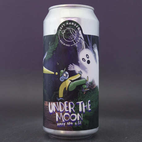 This is a can of Left Handed Giant - Under The Moon - 6.5% (440ml). It is a IPA craft beer available to buy from Ghost Whale, voted London's best craft beer shop.