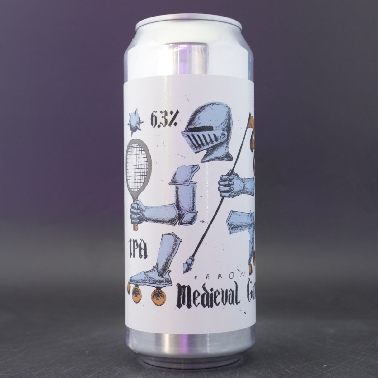 This is a can of Baron - Medieval Game - 6.3% (500ml). It is a IPA craft beer available to buy from Ghost Whale, voted London's best craft beer shop.