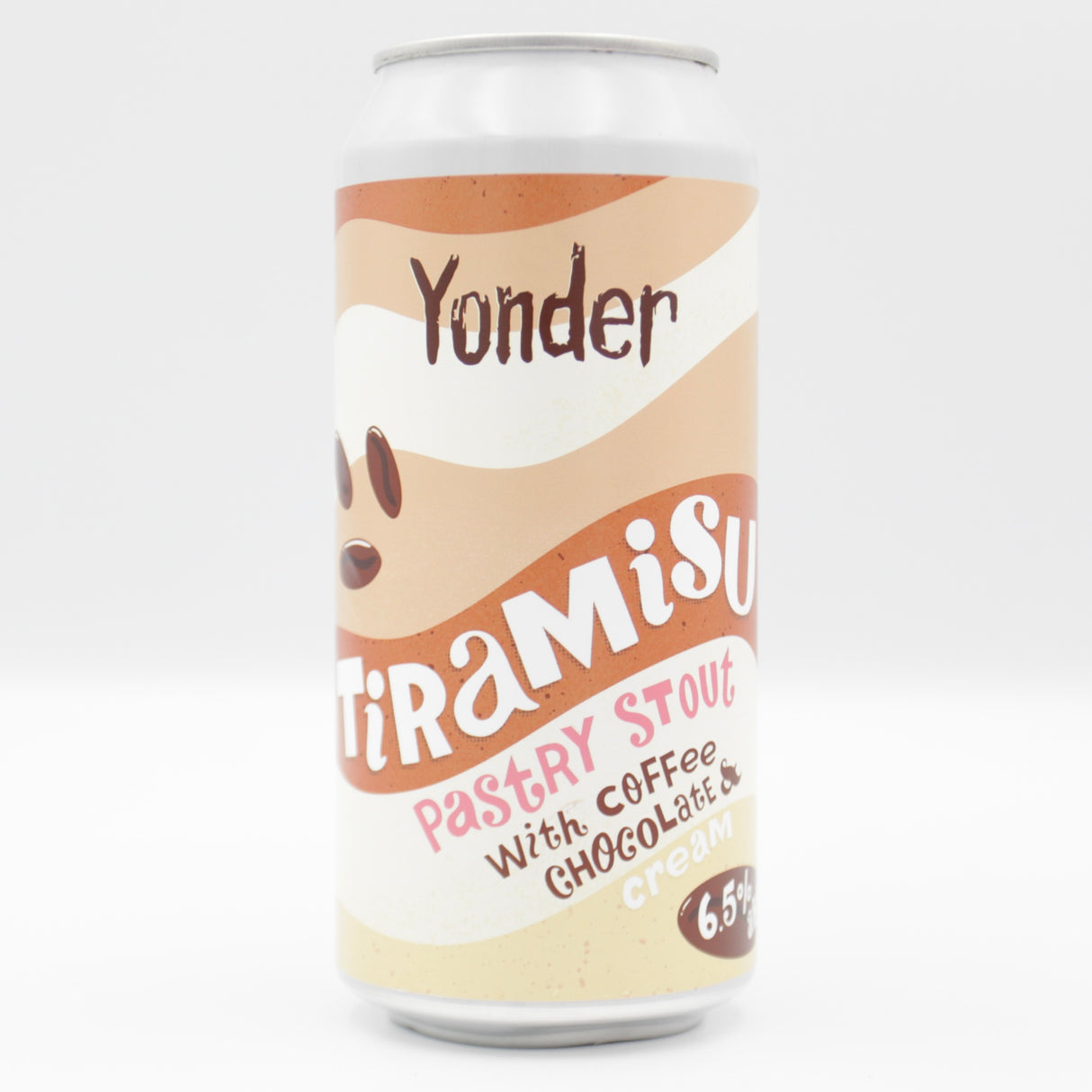 This is a can of Yonder - Tiramisu - 6.5% (440ml). It is a Stout / Porter craft beer available to buy from Ghost Whale, voted London's best craft beer shop.