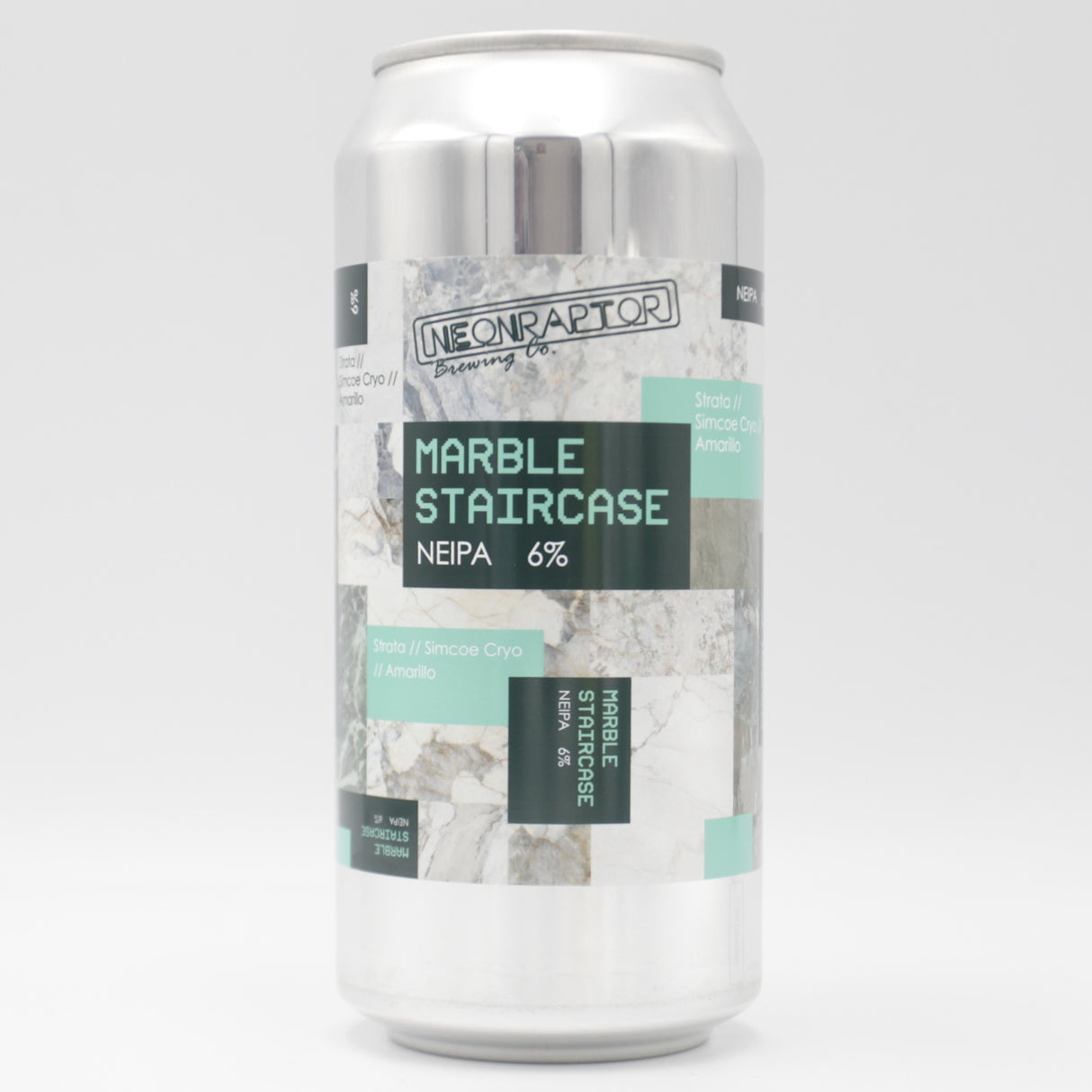 This is a can of Neon Raptor - Marble Staircase - 6% (440ml). It is a IPA craft beer available to buy from Ghost Whale, voted London's best craft beer shop.