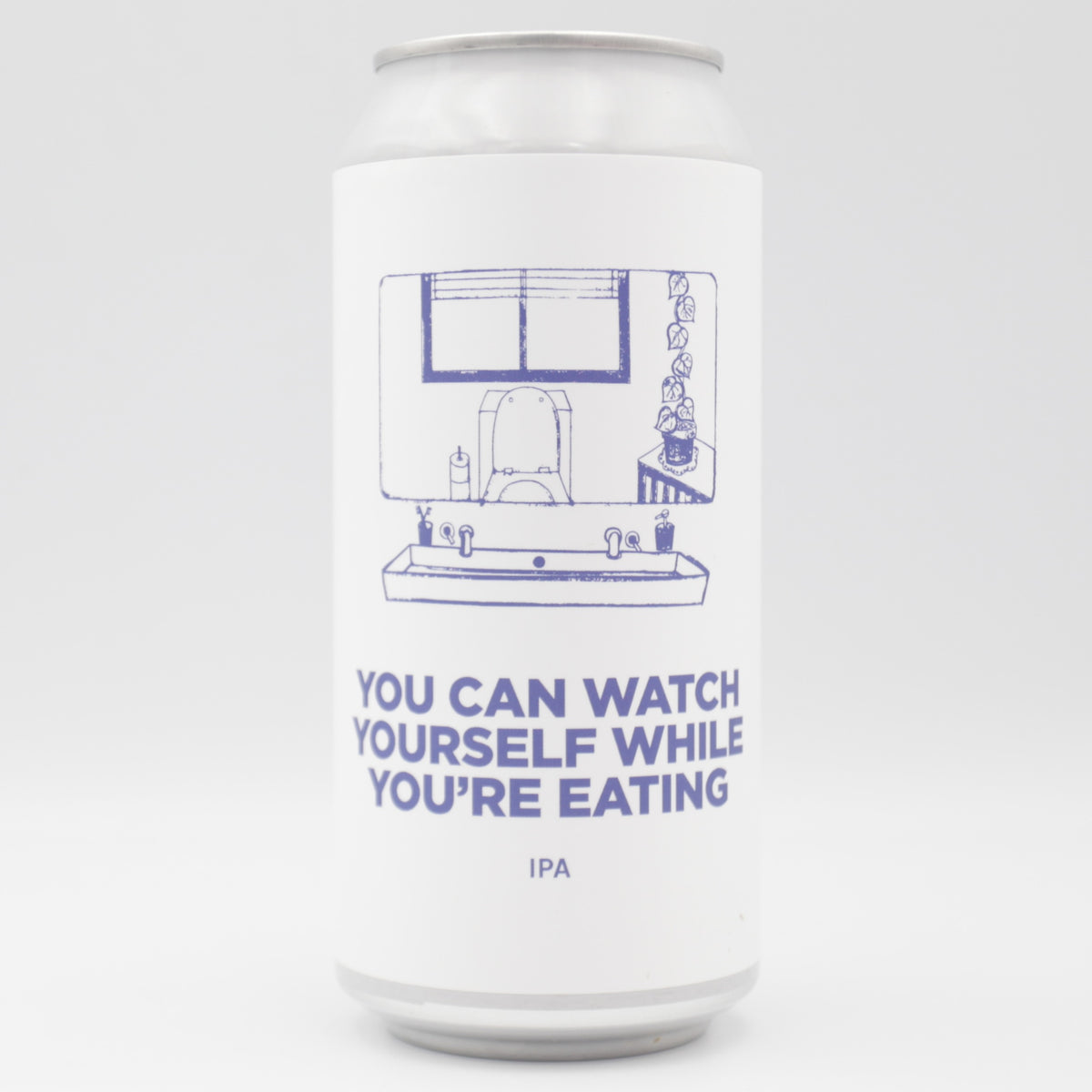 This is a can of Pomona Island - You Can Watch Yourself While You're Eating - 6.4% (440ml). It is a IPA craft beer available to buy from Ghost Whale, voted London's best craft beer shop.