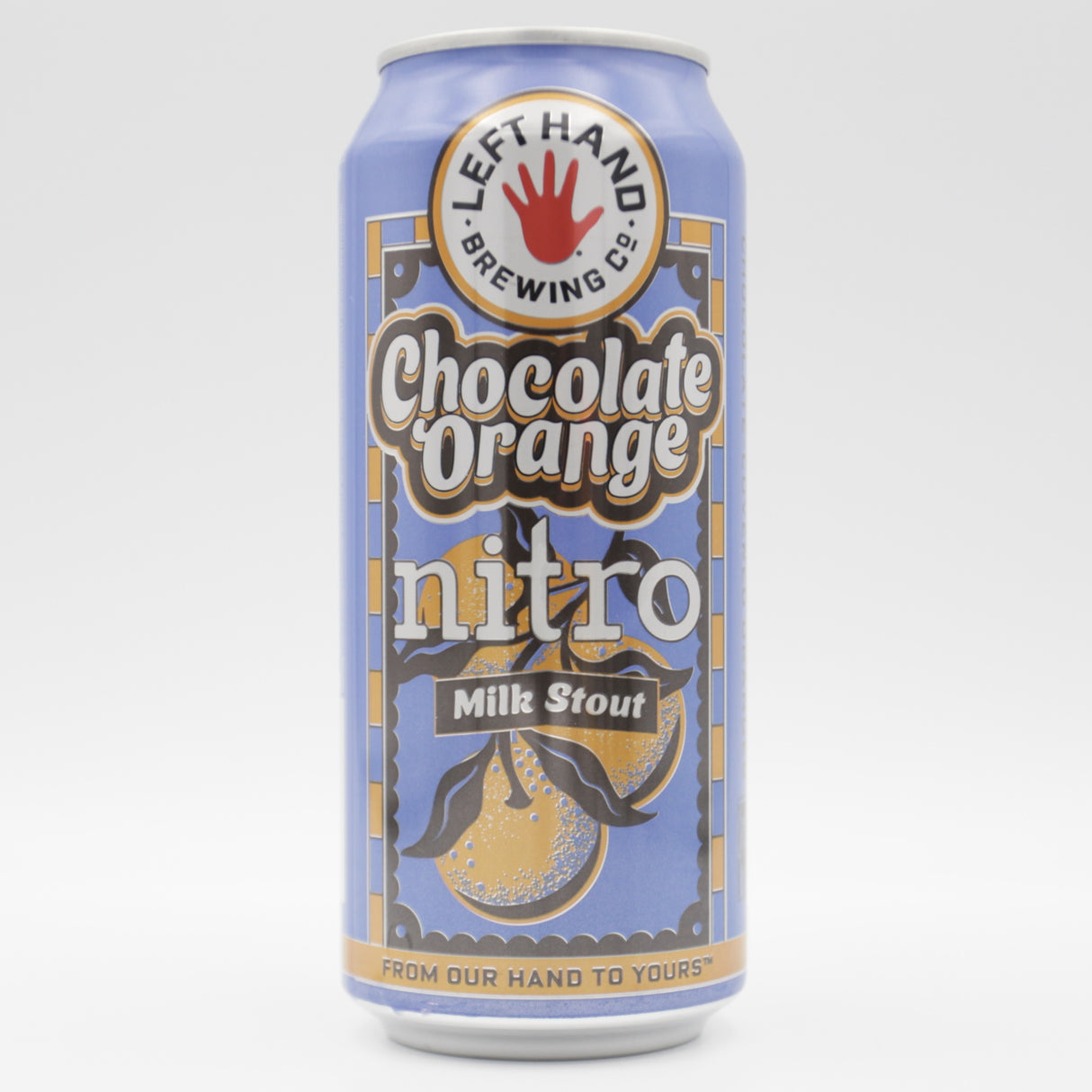 This is a can of Left Hand - Nitro Chocolate Orange Stout - 6% (400ml). It is a Stout / Porter craft beer available to buy from Ghost Whale, voted London's best craft beer shop.