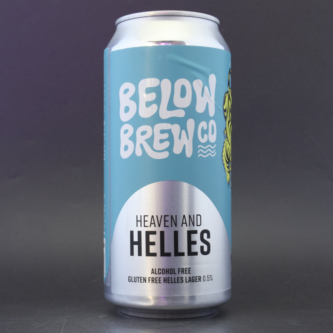 This is a can of Below Brew Co - Heaven & Helles (Gluten Free) - 0.5% (440ml). It is a Lager / Pilsner / Kölsch craft beer available to buy from Ghost Whale, voted London's best craft beer shop.