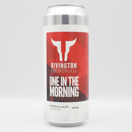 This is a can of Rivington - One In The Morning - 6.5% (500ml). It is a IPA craft beer available to buy from Ghost Whale, voted London's best craft beer shop.