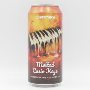 This is a can of Pentrich - Melted Casio Keys - 8% (440ml). It is a Double IPA craft beer available to buy from Ghost Whale, voted London's best craft beer shop.