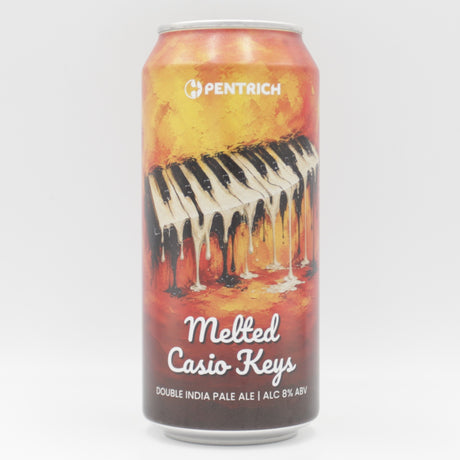 This is a can of Pentrich - Melted Casio Keys - 8% (440ml). It is a Double IPA craft beer available to buy from Ghost Whale, voted London's best craft beer shop.