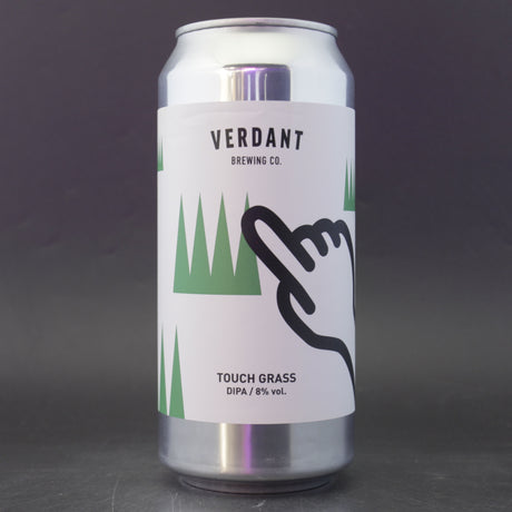 This is a can of Verdant - Touch Grass - 8% (440ml). It is a Double IPA craft beer available to buy from Ghost Whale, voted London's best craft beer shop.