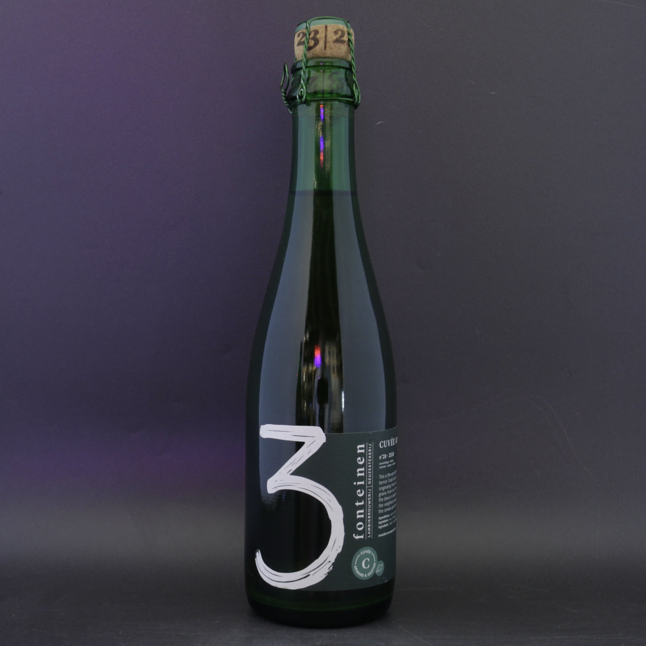 This is a bottle of 3 Fonteinen - Cuvee Armand & Gaston #28 23|24 - 6.5% (375ml). It is a Lambic craft beer available to buy from Ghost Whale, voted London's best craft beer shop.