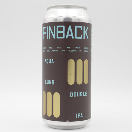 This is a can of Finback / Hackney - Aqualung - 8.4% (473ml). It is a Double IPA craft beer available to buy from Ghost Whale, voted London's best craft beer shop.