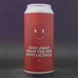 This is a can of Pomona Island - Stay Away From The Red Rope Licorice - 6.3% (440ml). It is a IPA craft beer available to buy from Ghost Whale, voted London's best craft beer shop.