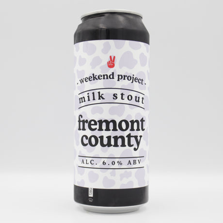 This is a can of Weekend Project - Fremont County - 6% (500ml). It is a Stout / Porter craft beer available to buy from Ghost Whale, voted London's best craft beer shop.