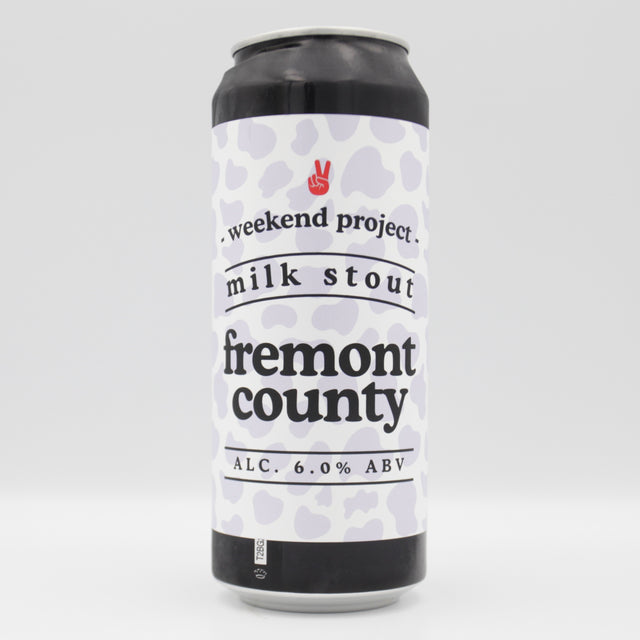 This is a can of Weekend Project - Fremont County - 6% (500ml). It is a Stout / Porter craft beer available to buy from Ghost Whale, voted London's best craft beer shop.