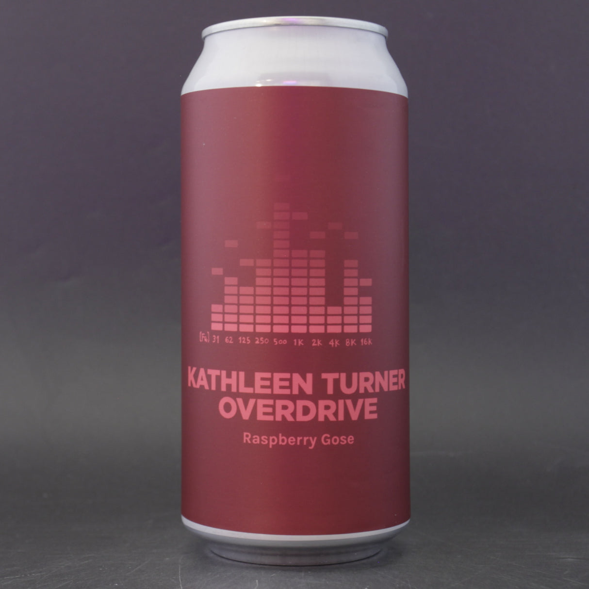 This is a can of Pomona Island - Kathleen Turner Overdrive - 5% (440ml). It is a Gose craft beer available to buy from Ghost Whale, voted London's best craft beer shop.