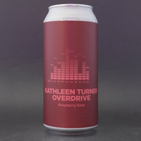 This is a can of Pomona Island - Kathleen Turner Overdrive - 5% (440ml). It is a Gose craft beer available to buy from Ghost Whale, voted London's best craft beer shop.