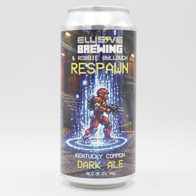 This is a can of Elusive Brewing - Respawn - 5.2% (440ml). It is a Traditional English Ale craft beer available to buy from Ghost Whale, voted London's best craft beer shop.