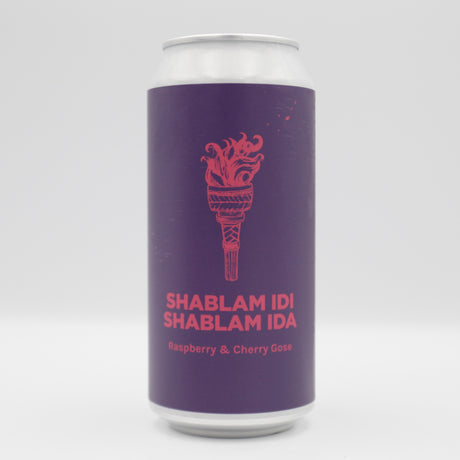 This is a can of Pomona Island - Shablam Idi Shablam Ida - 5.5% (440ml). It is a Gose craft beer available to buy from Ghost Whale, voted London's best craft beer shop.