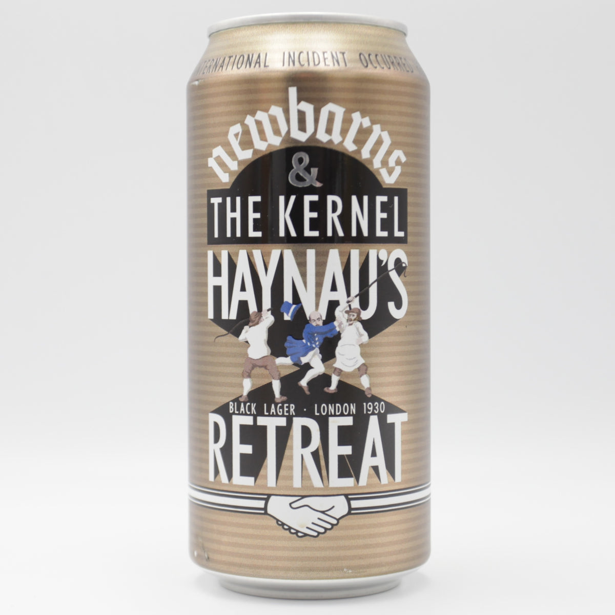 This is a can of Newbarns / The Kernel - Haynau's Retreat - 5% (440ml). It is a  craft beer available to buy from Ghost Whale, voted London's best craft beer shop.