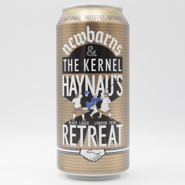 This is a can of Newbarns / The Kernel - Haynau's Retreat - 5% (440ml). It is a  craft beer available to buy from Ghost Whale, voted London's best craft beer shop.