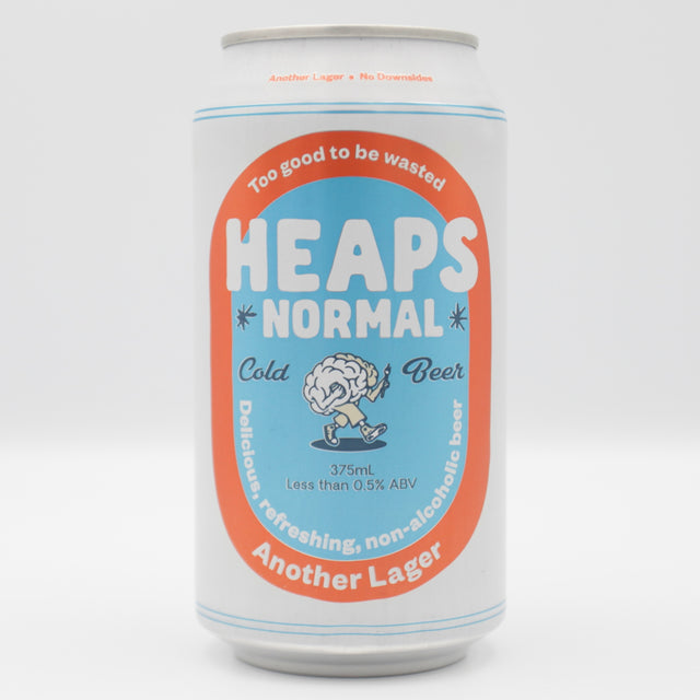 This is a can of Heaps Normal - Another Lager - 0.5% (375ml). It is a Lager / Pilsner / Kölsch craft beer available to buy from Ghost Whale, voted London's best craft beer shop.