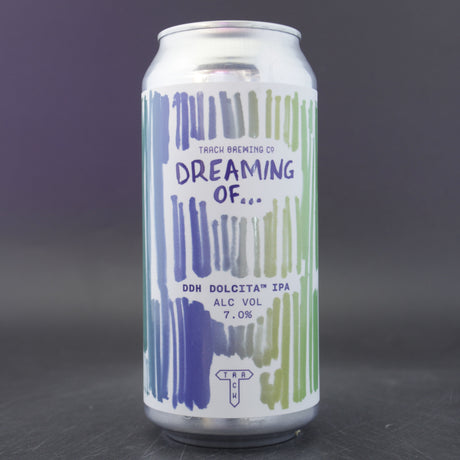 This is a can of Track - Dreaming Of... DDH Dolcita - 7% (440ml). It is a IPA craft beer available to buy from Ghost Whale, voted London's best craft beer shop.
