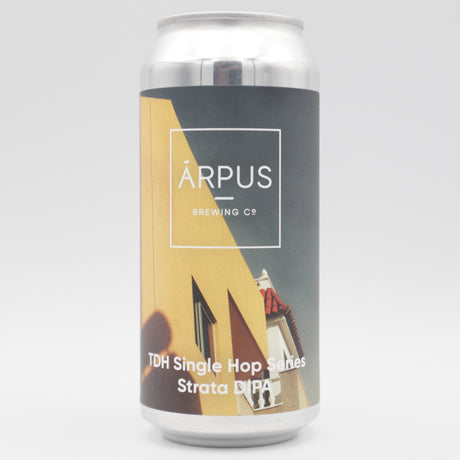 This is a can of Arpus Brewing Co - TDH Single Hop Series Strata DIPA - 8% (440ml). It is a Double IPA craft beer available to buy from Ghost Whale, voted London's best craft beer shop.