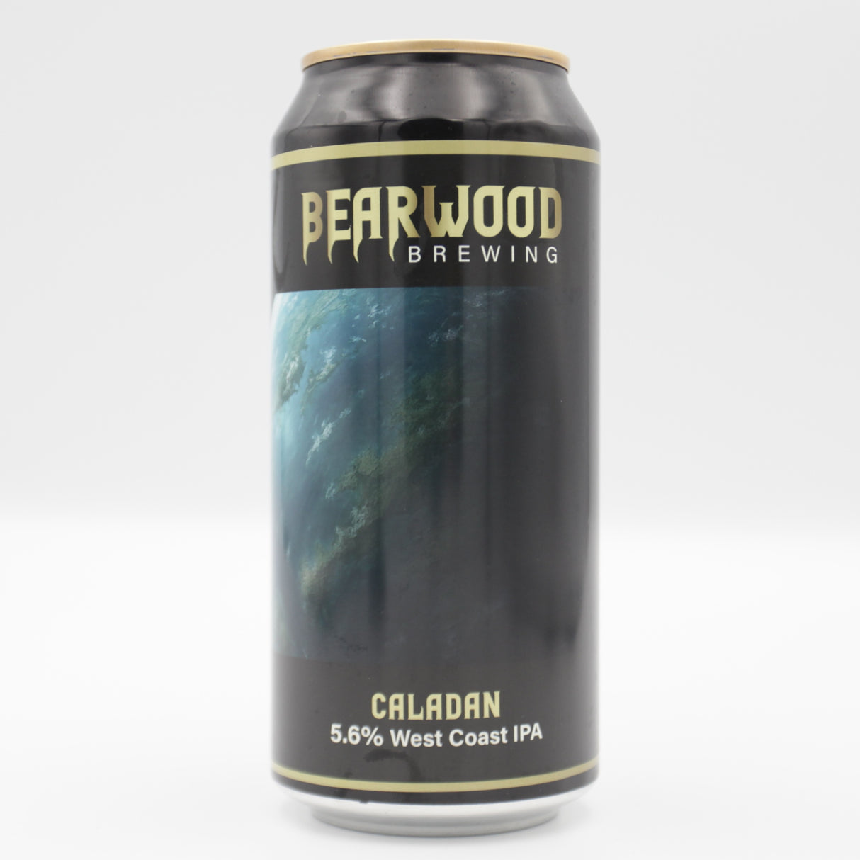 This is a can of Bearwood - Caladan - 5.6% (440ml). It is a IPA craft beer available to buy from Ghost Whale, voted London's best craft beer shop.