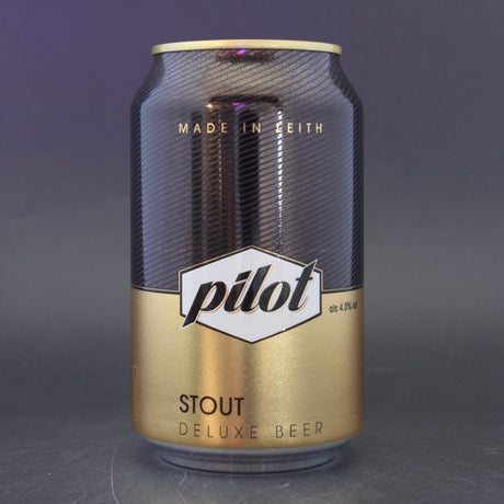 This is a can of Pilot - Stout - 4% (330ml). It is a Stout / Porter craft beer available to buy from Ghost Whale, voted London's best craft beer shop.