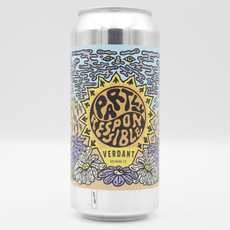 This is a can of Verdant - Partly Responsible - 6.5% (440ml). It is a IPA craft beer available to buy from Ghost Whale, voted London's best craft beer shop.