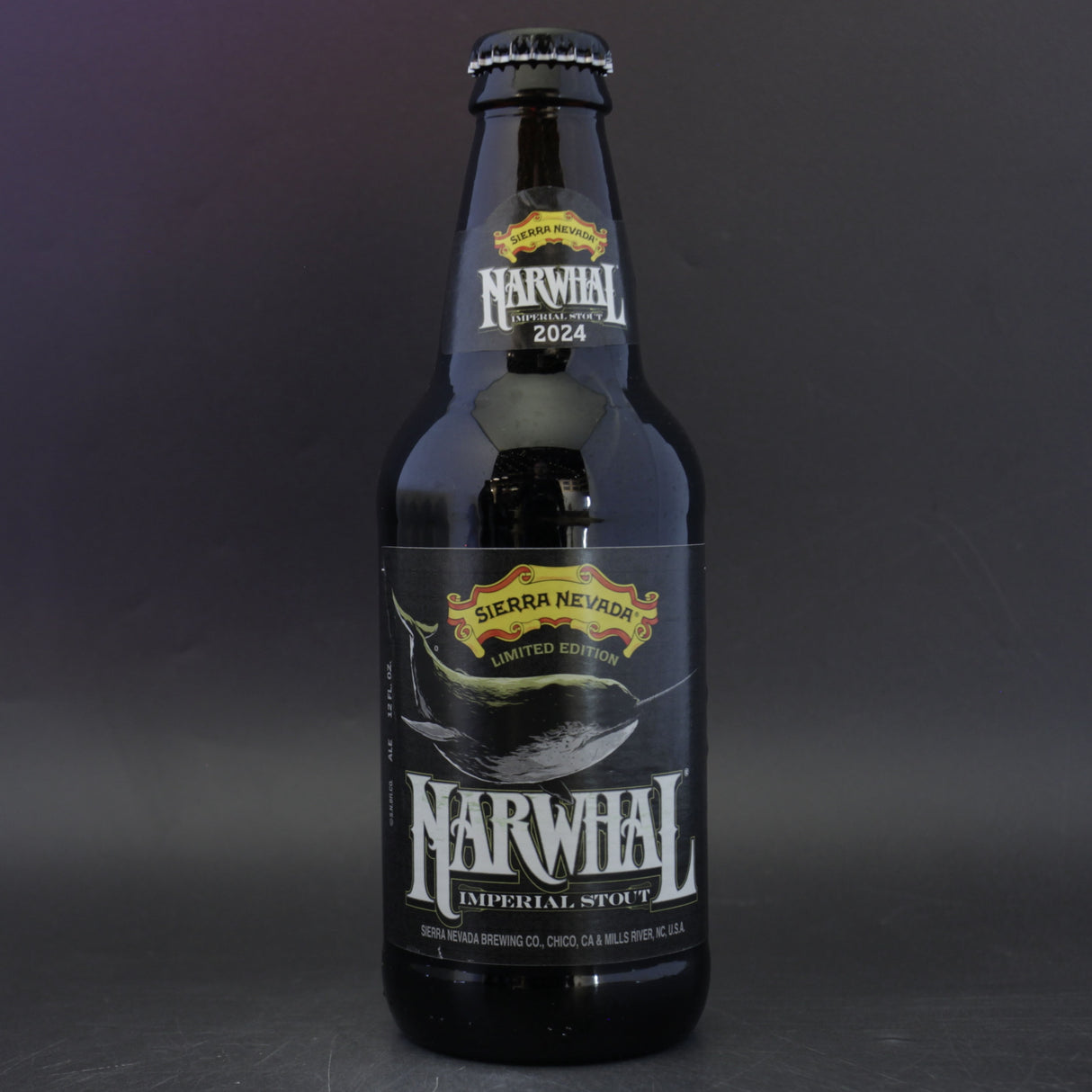 This is a bottle of Sierra Nevada - Narwhal - 10.2% (350ml). It is a Imperial Stout / Porter craft beer available to buy from Ghost Whale, voted London's best craft beer shop.