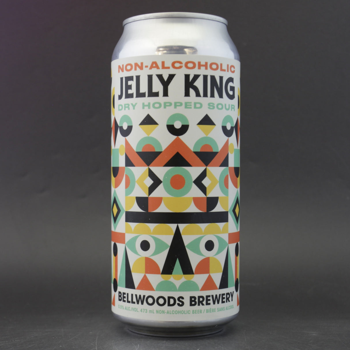 This is a can of Bellwoods - Non-Alcoholic Jelly King - 0.5% (473ml). It is a Sour craft beer available to buy from Ghost Whale, voted London's best craft beer shop.