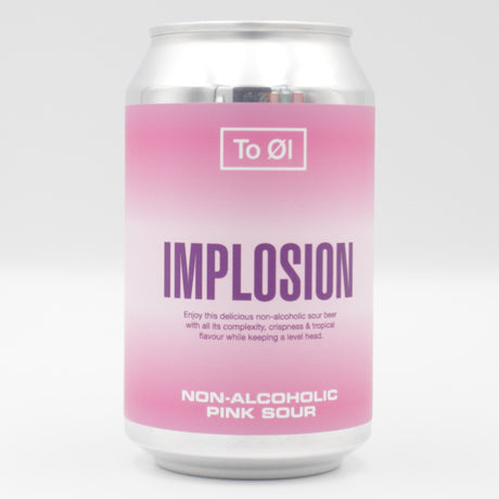 This is a can of To Øl - Implosion: Pink - 0.3% (330ml). It is a Sour craft beer available to buy from Ghost Whale, voted London's best craft beer shop.