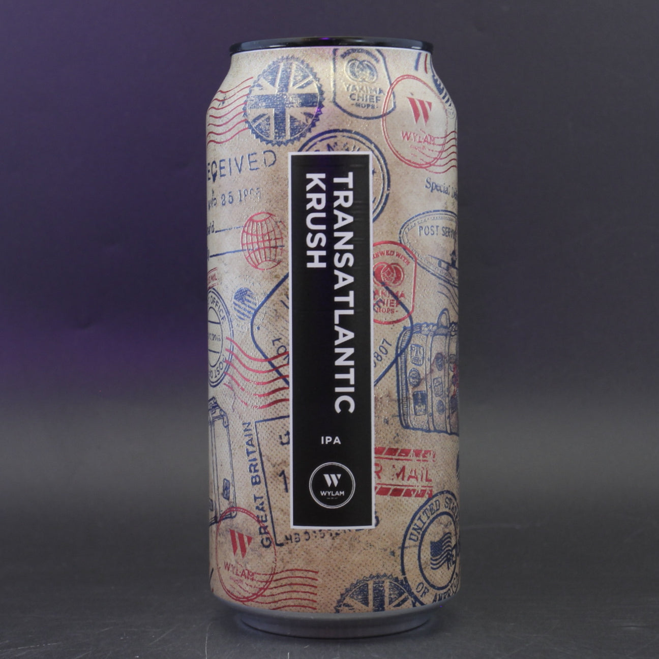 This is a can of Wylam - Transatlantic Krush - 6.4% (440ml). It is a IPA craft beer available to buy from Ghost Whale, voted London's best craft beer shop.