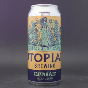 This is a can of Utopian - Tenfold Pils - 3.9% (440ml). It is a Lager / Pilsner / Kölsch craft beer available to buy from Ghost Whale, voted London's best craft beer shop.