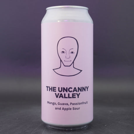 This is a can of Pomona Island - The Uncanny Valley - 5.5% (440ml). It is a Sour craft beer available to buy from Ghost Whale, voted London's best craft beer shop.