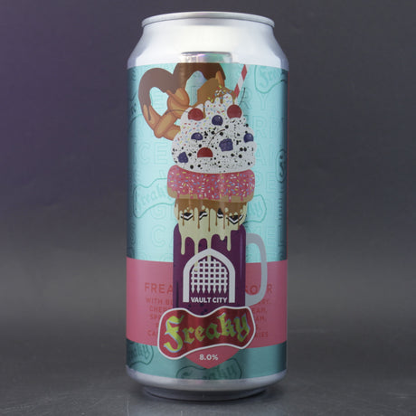 This is a can of Vault City - Freaky - 8% (440ml). It is a Sour craft beer available to buy from Ghost Whale, voted London's best craft beer shop.