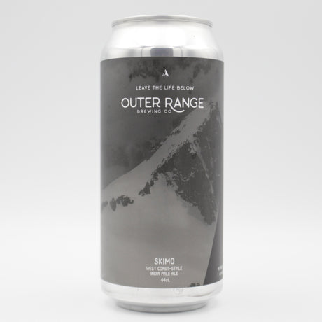 This is a can of Outer Range - Skimo - 6.6% (440ml). It is a IPA craft beer available to buy from Ghost Whale, voted London's best craft beer shop.