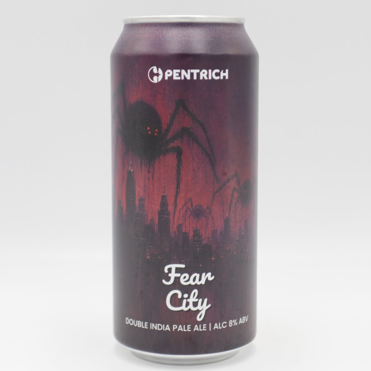 This is a can of Pentrich - Fear City - 8% (440ml). It is a Double IPA craft beer available to buy from Ghost Whale, voted London's best craft beer shop.