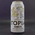 This is a can of Utopian - Akoya Pilsner - 5% (440ml). It is a Lager / Pilsner / Kölsch craft beer available to buy from Ghost Whale, voted London's best craft beer shop.