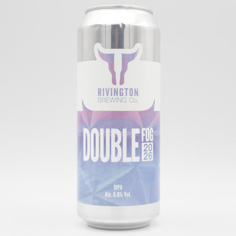 This is a can of Rivington - Double Fog (2026) - 8% (500ml). It is a Double IPA craft beer available to buy from Ghost Whale, voted London's best craft beer shop.