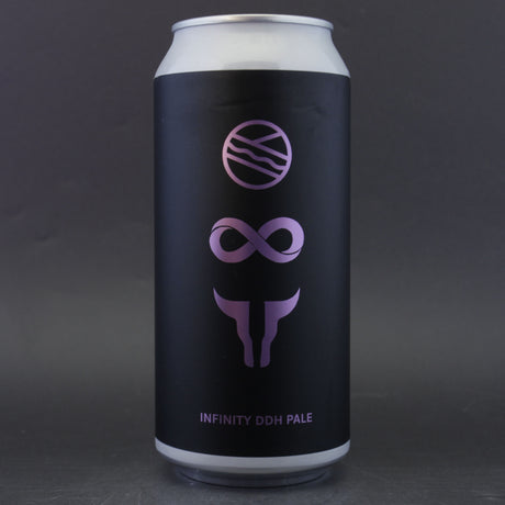 This is a can of Pomona Island / Rivington - Infinity DDH Pale - 5.4% (440ml). It is a Pale Ale craft beer available to buy from Ghost Whale, voted London's best craft beer shop.