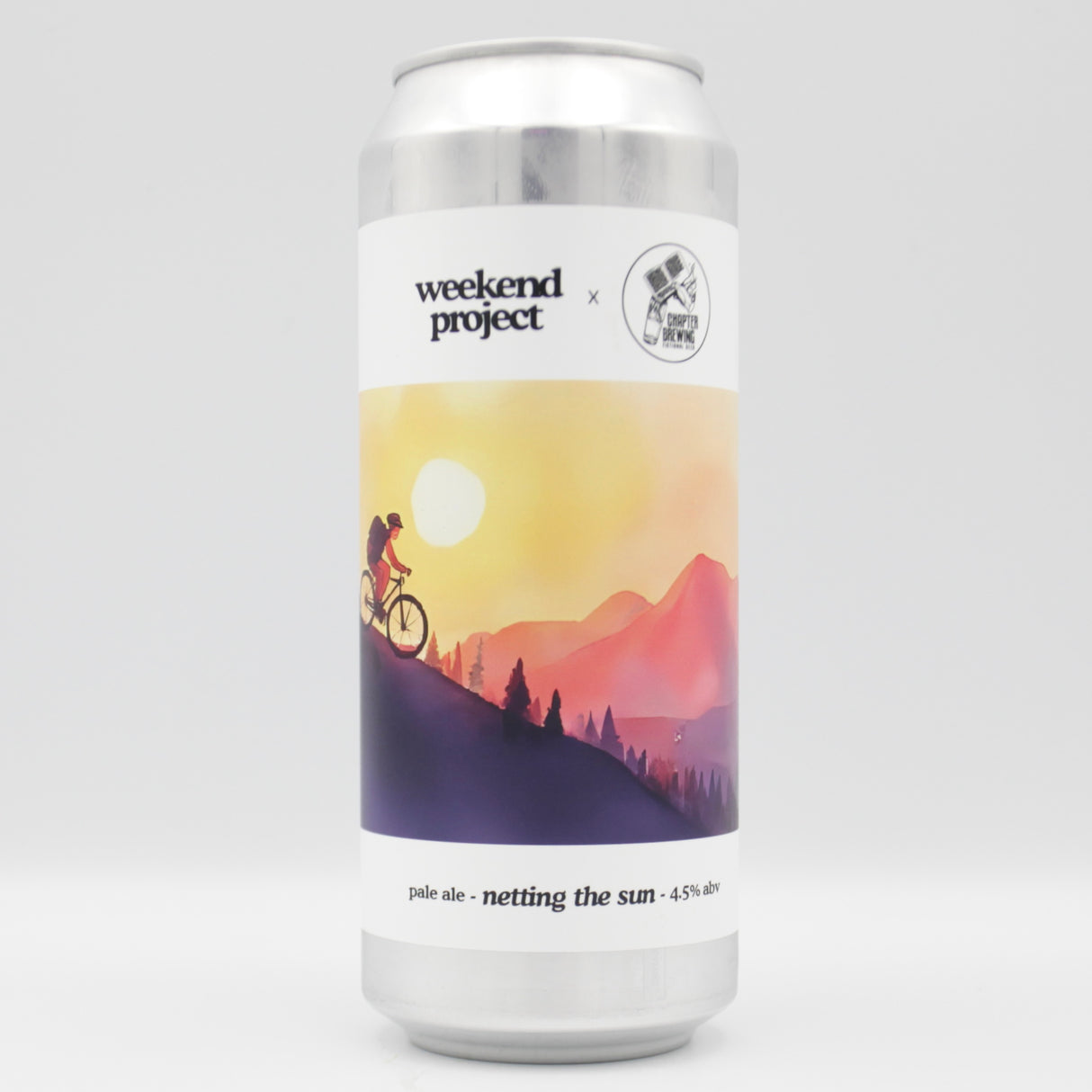 This is a can of Weekend Project - Netting The Sun - 4.5% (500ml). It is a Pale Ale craft beer available to buy from Ghost Whale, voted London's best craft beer shop.