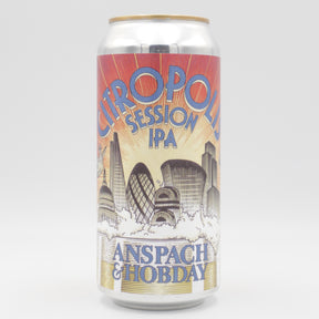 This is a can of Anspach & Hobday - Citropolis - 4.5% (440ml). It is a Pale Ale craft beer available to buy from Ghost Whale, voted London's best craft beer shop.